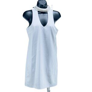 LULUS Women's Dress White Sleeveless Pearl Embellished Neckline Stretch Size XS